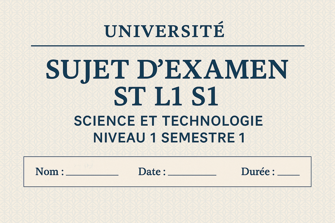 SUJETS EXQMEN FINALE ST L1 / S1